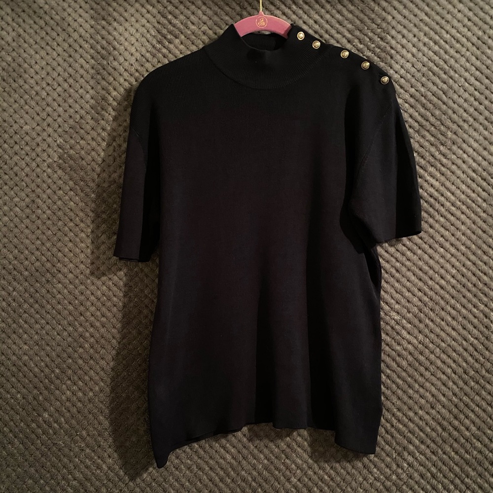 Lauren Ralph Lauren button turtleneck L